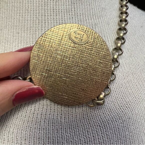 Lia Sophia Kiam Family CZ & Black Enamel Pendant Necklace Rolo Chain NWT 16-19” - Picture 9 of 9